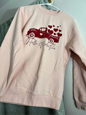 Basic Editions Pink Graphic Sweatshirt